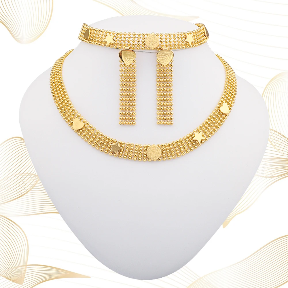 Jewelery Set Party Wedding Jewellery Gold Color For Women Necklace Bracelet Earrings Set Accessories Gift Nigeria Ethiopian
Jewelery Set Party Wedding Jewellery Gold Color For Women Necklace Bracelet Earrings Set Accessories Gift Nigeria Ethiopian