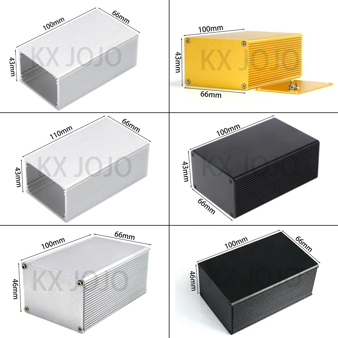 Aluminum Enclosure 66*27/43/46mm Length 100/110mm Integrated Case Waterproof Instrument Electronic Protective Silver/Black
Aluminum Enclosure 66*27/43/46mm Length 100/110mm Integrated Case Waterproof Instrument Electronic Protective Silver/Black