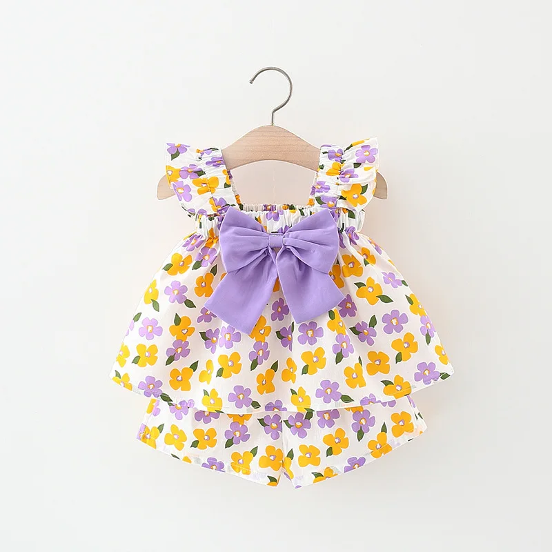 New Summer Toddler Baby Girl Set Lovely Ruffle Bow Suspender Dress Top Floral Print Shorts Infant Fashion Clothes Suit
New Summer Toddler Baby Girl Set Lovely Ruffle Bow Suspender Dress Top Floral Print Shorts Infant Fashion Clothes Suit