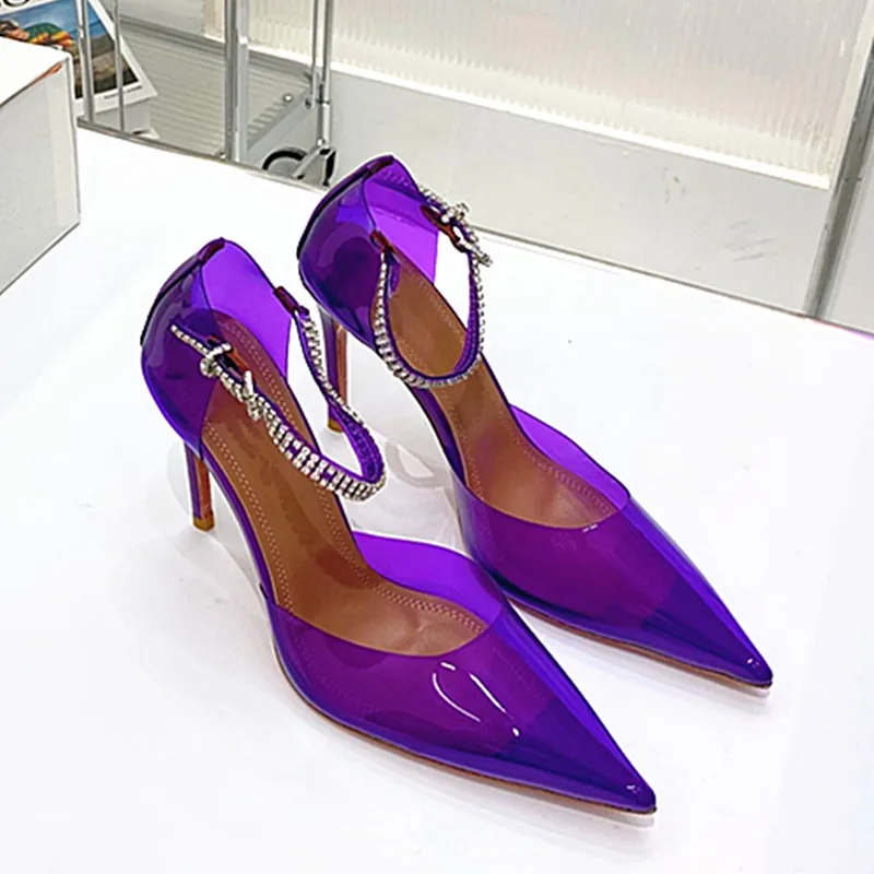 Pointed toe ladies sandals 2022 spring and autumn new Baotou high heels fashion luxury transparent surface rhinestone hollow san
Pointed toe ladies sandals 2022 spring and autumn new Baotou high heels fashion luxury transparent surface rhinestone hollow san