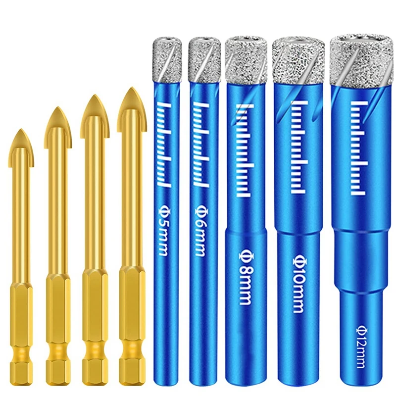5Pcs Round Handle Dry Vacuum Brazed Diamond Drilling Hole Saw Dry Drill With Hex Tile Drill Bits For Ceramic Marble
5Pcs Round Handle Dry Vacuum Brazed Diamond Drilling Hole Saw Dry Drill With Hex Tile Drill Bits For Ceramic Marble