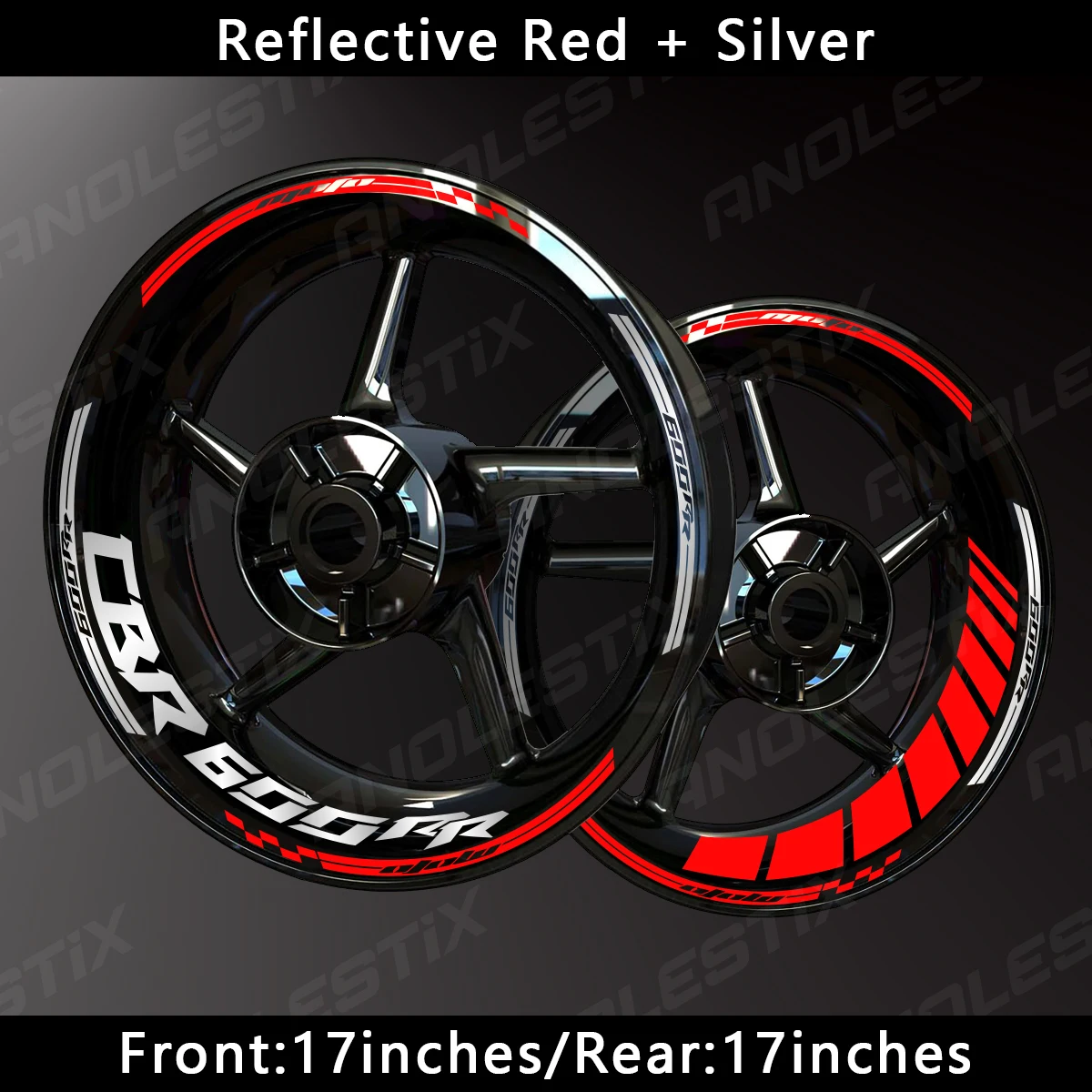 Светоотражающая наклейка на колесо мотоцикла AnoleStix, наклейка на обод, полосатая лента для Honda CBR 600RR 2024 2023 2022 2021 2020 2019 2018