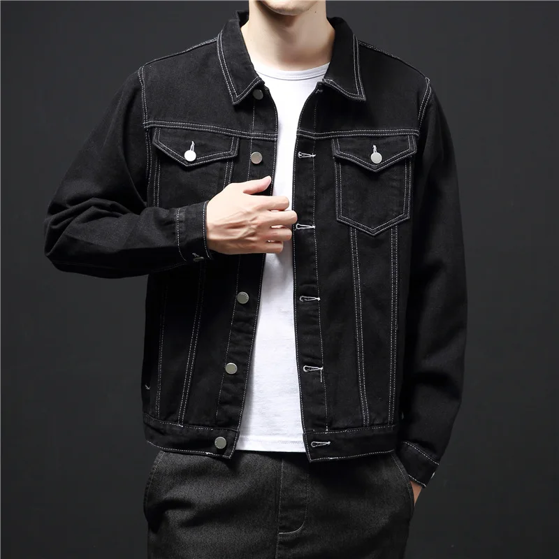 Spring and Autumn New Denim Jacket Men's Trendy Brand Tops Korean Style Trendy Black Washed Denim Jacket
Spring and Autumn New Denim Jacket Men's Trendy Brand Tops Korean Style Trendy Black Washed Denim Jacket
