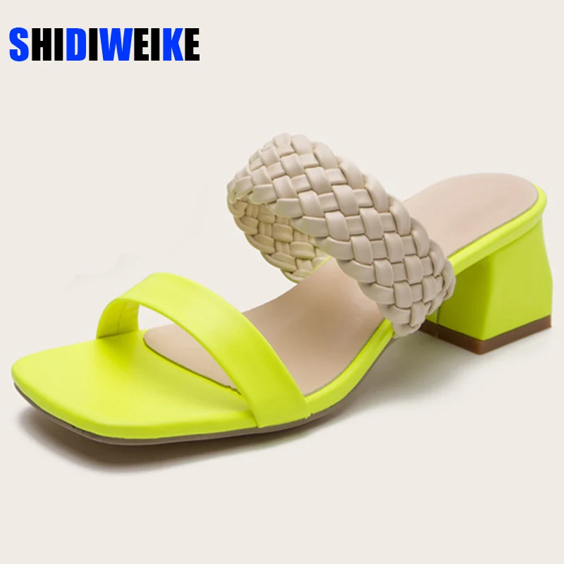 Designer Slippers 2022 Fashion Weave Female Sandals Sexy Open Toe High Heels Lady Pumps Dress Party Shoes Women Summer Slides
Designer Slippers 2022 Fashion Weave Female Sandals Sexy Open Toe High Heels Lady Pumps Dress Party Shoes Women Summer Slides