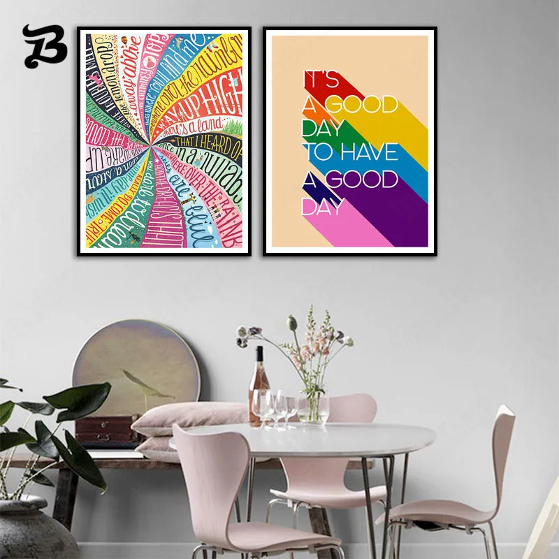 Canvas Painting Somewhere Over The Rainbow Art Colorful Letter Nordic Horizontal Posters and Prints Modern Home Wall Decoration
Canvas Painting Somewhere Over The Rainbow Art Colorful Letter Nordic Horizontal Posters and Prints Modern Home Wall Decoration