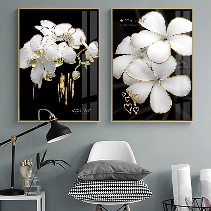 Black Background White Flower Art Print Poster Modern Wall Decorative Painting for Living Room Bedroom Nordic Home Decor Picture 
Black Background White Flower Art Print Poster Modern Wall Decorative Painting for Living Room Bedroom Nordic Home Decor Picture