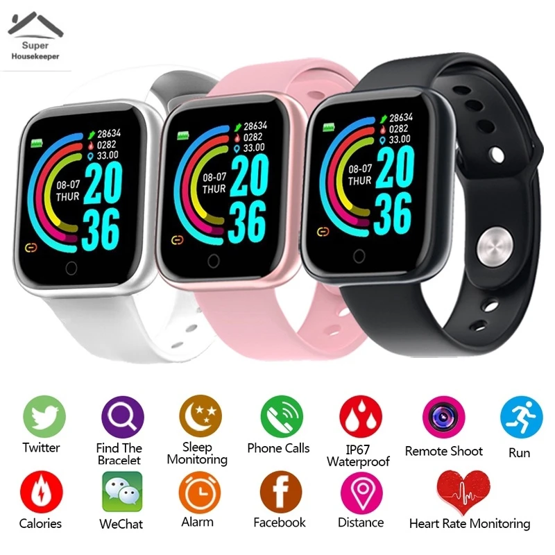 D20 Pro Smart Watch Y68 Bluetooth Fitness Tracker Sports Watch Heart Rate Monitor Blood Pressure Smart Bracelet for Android IOS
D20 Pro Smart Watch Y68 Bluetooth Fitness Tracker Sports Watch Heart Rate Monitor Blood Pressure Smart Bracelet for Android IOS