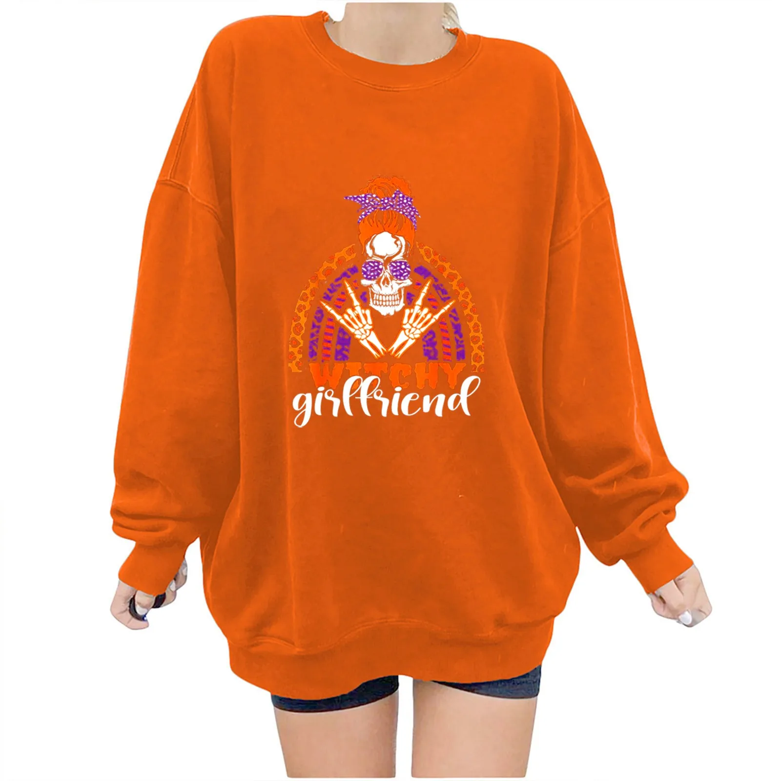 Streetwear Harajuku Sweartshirts Women's Printed Skull Long Sleeve Drop Shoulder Crewneck Print Sweatshirt Tops Clothes Moletom
Streetwear Harajuku Sweartshirts Women's Printed Skull Long Sleeve Drop Shoulder Crewneck Print Sweatshirt Tops Clothes Moletom