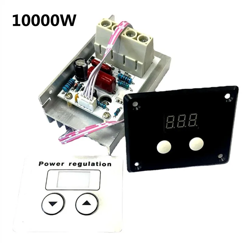 AC 220V 10000W SCR Digital Control Electronic Voltage Regulator Speed Control Dimmer Thermostat + Digital Meters Power Supply
AC 220V 10000W SCR Digital Control Electronic Voltage Regulator Speed Control Dimmer Thermostat + Digital Meters Power Supply