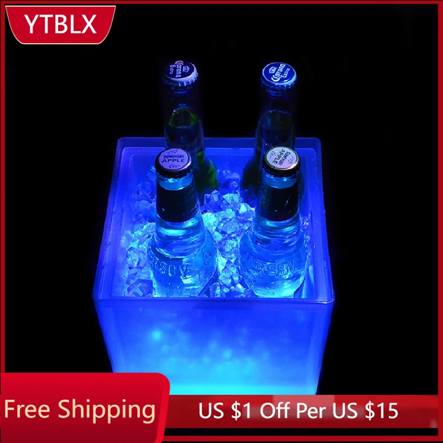 LukLoy Double-layer Lighting Champagne Ice Bucket Bar Restaurant Multicolor Light Square LED Light Ice Bucket Home Holiday Lamps
LukLoy Double-layer Lighting Champagne Ice Bucket Bar Restaurant Multicolor Light Square LED Light Ice Bucket Home Holiday Lamps