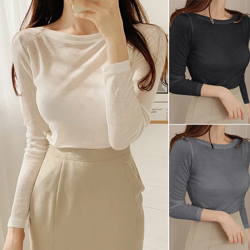 Тонкие футболки в Корейском стиле, сексуальные футболки, хлопковые летние топы с длинным рукавом, футболка
Тонкие футболки в Корейском стиле, сексуальные футболки, хлопковые летние топы с длинным рукавом, футболка