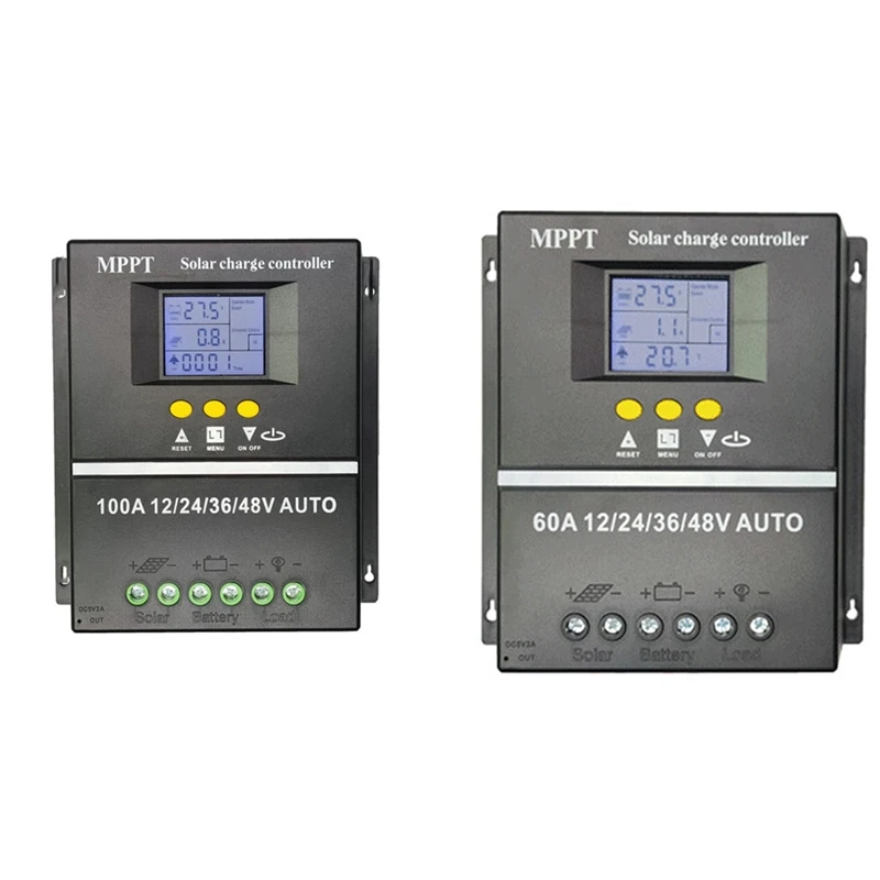 MPPT/PWM Solar Charge Controller 12V/24V/36V/48V Auto Controller Solar Charge Controller With LCD & Dual USB 100A
MPPT/PWM Solar Charge Controller 12V/24V/36V/48V Auto Controller Solar Charge Controller With LCD & Dual USB 100A