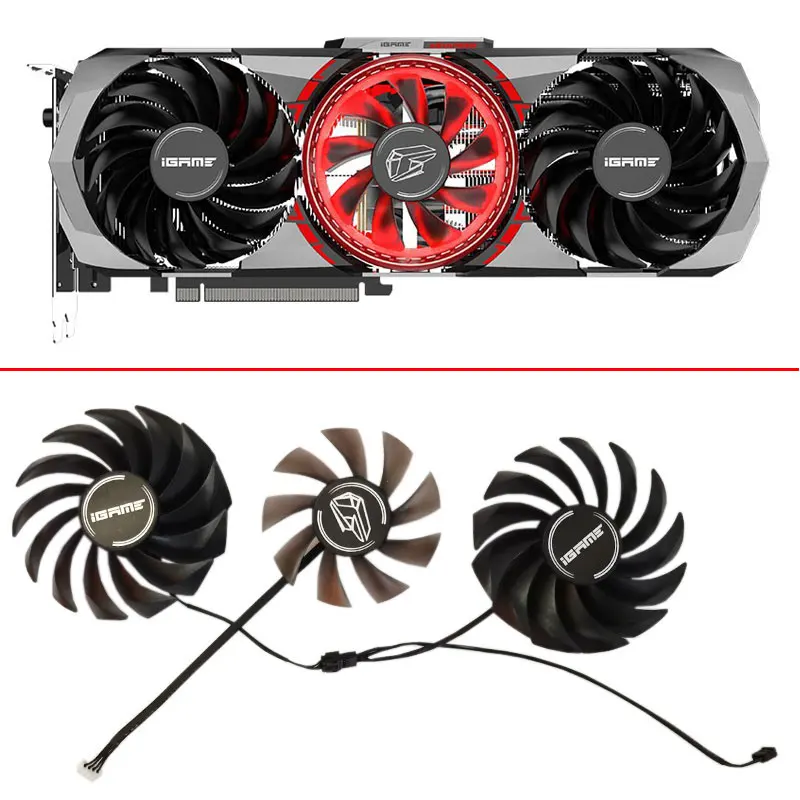 3Pcs Fans For Colorful iGame GeForce RTX 3080 Advanced RTX 3060 3060TI 3070 3070TI 3080 3090 Advanced OC-V Graphics Cooling Fan
3Pcs Fans For Colorful iGame GeForce RTX 3080 Advanced RTX 3060 3060TI 3070 3070TI 3080 3090 Advanced OC-V Graphics Cooling Fan