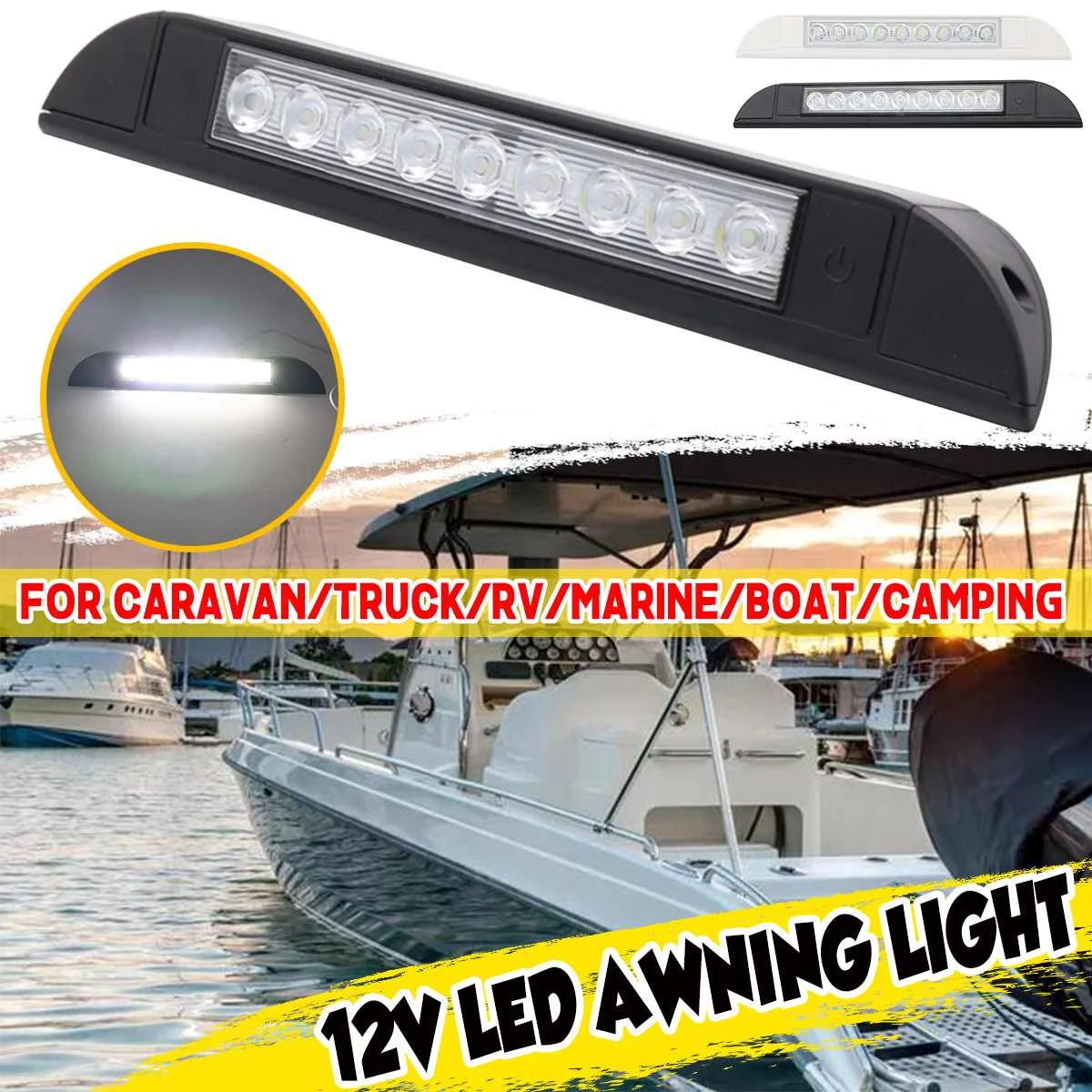 9 LED Car Interior Strip Light 12V Universal RV Caravan Awning Porch Light Waterproof Lamp Touch Switch for Truck Boat Camping
9 LED Car Interior Strip Light 12V Universal RV Caravan Awning Porch Light Waterproof Lamp Touch Switch for Truck Boat Camping