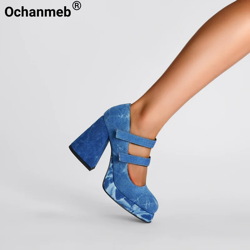 Женские синие джинсы Ochanmeb, туфли мэри джейн на массивном высоком каблуке, обувь на платформе с круглым носком и двойными ремешками, туфли-лодочки на липучке для офиса
Женские синие джинсы Ochanmeb, туфли мэри джейн на массивном высоком каблуке, обувь на платформе с круглым носком и двойными ремешками, туфли-лодочки на липучке для офиса