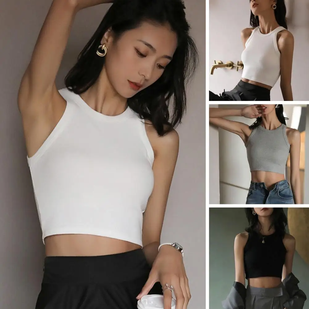 Camisole Top Stretchy Yoga Vest Sleeveless Casual Solid Color Basic Short Vest Streetwear
Camisole Top Stretchy Yoga Vest Sleeveless Casual Solid Color Basic Short Vest Streetwear