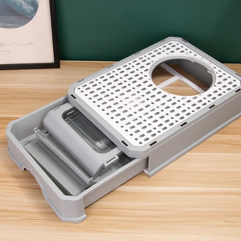 

Cat Litter Box with Litter Scoop Large Space Cats Bedpan Anti-splash Kitten Sand Pot Drawer Pet Products Large Litter Box