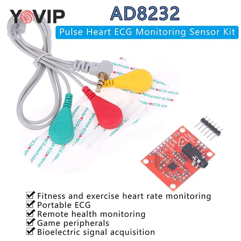 AD8232 ECG Physiological Measurement Heart Pulse Single Lead Heart Rate Monitor Sensor Module
AD8232 ECG Physiological Measurement Heart Pulse Single Lead Heart Rate Monitor Sensor Module