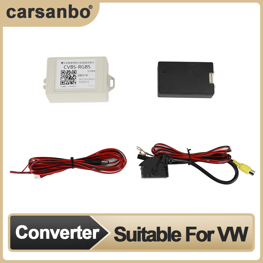 

Carsanbo Signal Converter Adapter RCD510 RNS510 RNS 510 RNS 315 RCD 510 Flip Camera for Volkswagen RGB To AV Converter Adapter