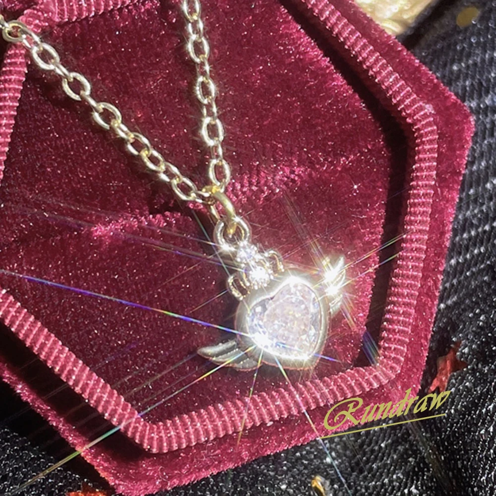 Rundraw Classic Women Little Peach Heart Zircon Wing Pendant Necklace Zinc Alloy Chain Gold Color For Female Party Gift Jewelry
Rundraw Classic Women Little Peach Heart Zircon Wing Pendant Necklace Zinc Alloy Chain Gold Color For Female Party Gift Jewelry