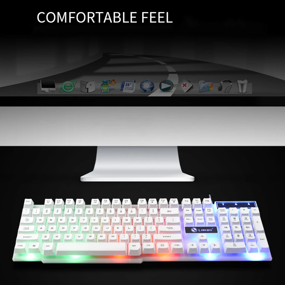 USB Wired Keyboard Mouse Set104 Keys Mechanical Feel Keyboard with Backlight Gaming Mice Kit for PC Computer Laptop Gamer Office 
USB Wired Keyboard Mouse Set104 Keys Mechanical Feel Keyboard with Backlight Gaming Mice Kit for PC Computer Laptop Gamer Office