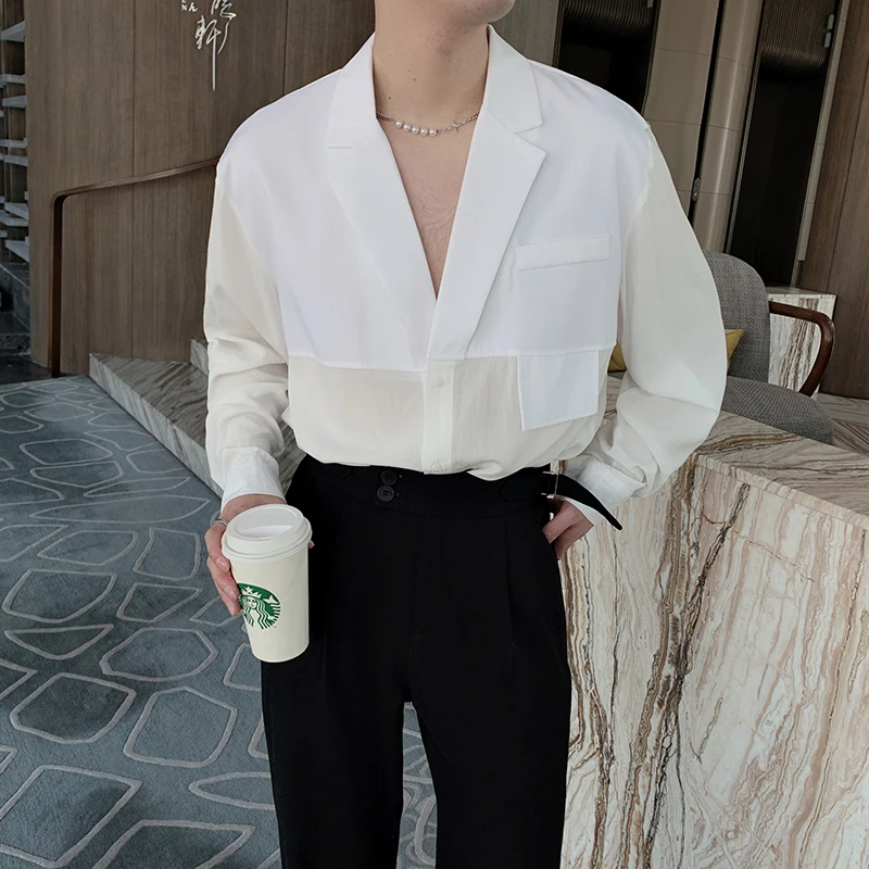 2022 Spring Loose White Shirts Men Long Sleeve Social Party Tuxedo Blouse Streetwear Hip Hop Chemise Homme Men Clothing
2022 Spring Loose White Shirts Men Long Sleeve Social Party Tuxedo Blouse Streetwear Hip Hop Chemise Homme Men Clothing