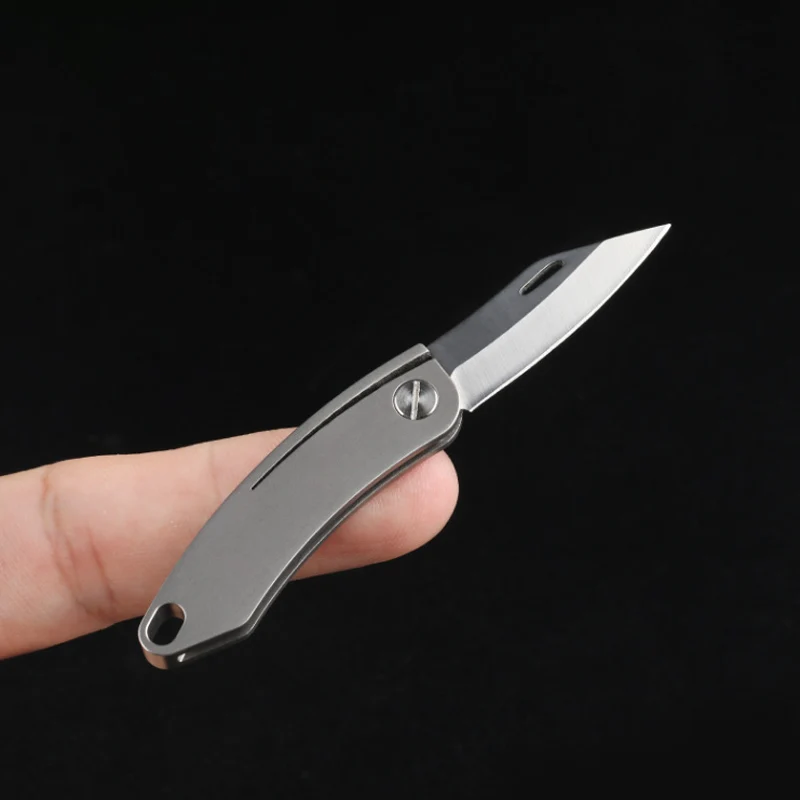 

Pure Titanium Mini Knife Sharp Demolition Express Knives Keychain Pendant Letter Opener Unboxing Knife Portable EDC Tool