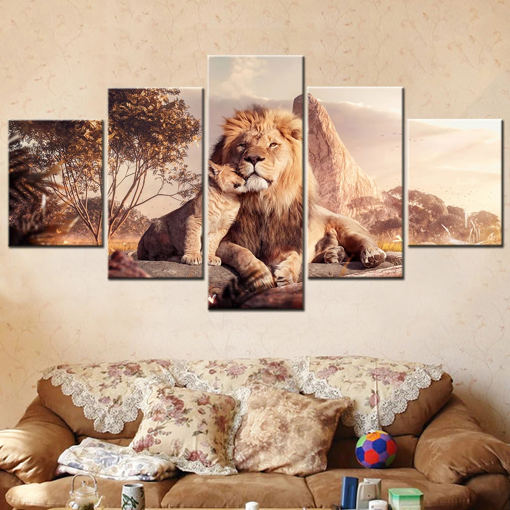 Lion and Cub Canvas Painting Wall Art Decor with Frame Modular Room Decoration Accessories Canvas Pictures for Living Room Decor
Lion and Cub Canvas Painting Wall Art Decor with Frame Modular Room Decoration Accessories Canvas Pictures for Living Room Decor