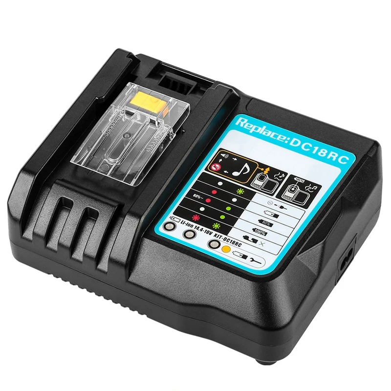 Подходит для беспроводного электроинструмента Makita 14,4-18 в, DC18RA, DC18RC, зарядное устройство (вилка стандарта ЕС)
Подходит для беспроводного электроинструмента Makita 14,4-18 в, DC18RA, DC18RC, зарядное устройство (вилка стандарта ЕС)