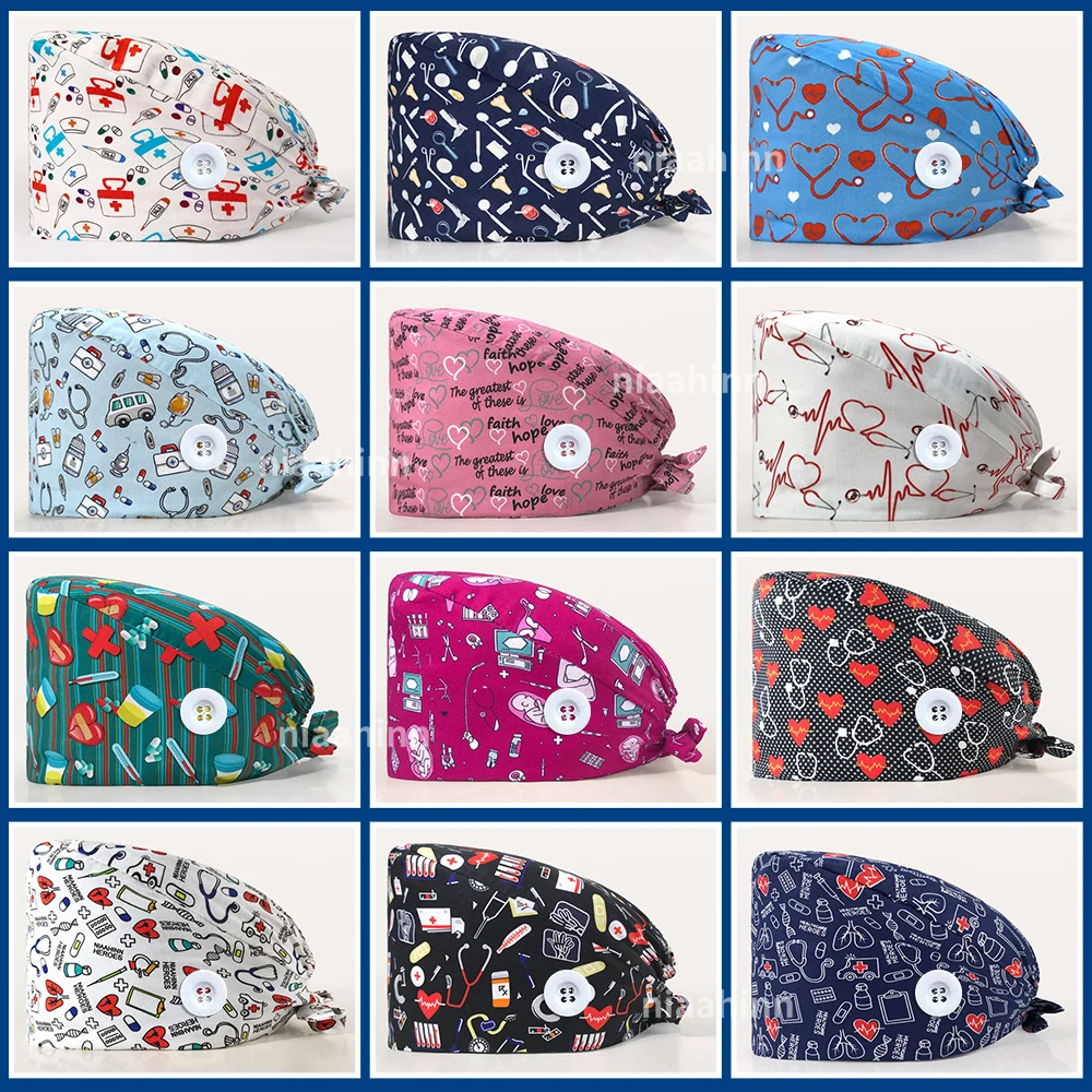 Cotton Scrub Hats Working Cap with Button and Sweatband Adjustable Surgery Hat Women Men Nurse Scrub Caps Clinical Operator Hats
Cotton Scrub Hats Working Cap with Button and Sweatband Adjustable Surgery Hat Women Men Nurse Scrub Caps Clinical Operator Hats