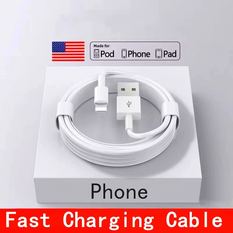 Оригинальный USB-кабель для iPhone 11 12 13 Pro Max быстрая зарядка XR X XS MAX 8 7 Plus SE Дата-кабель