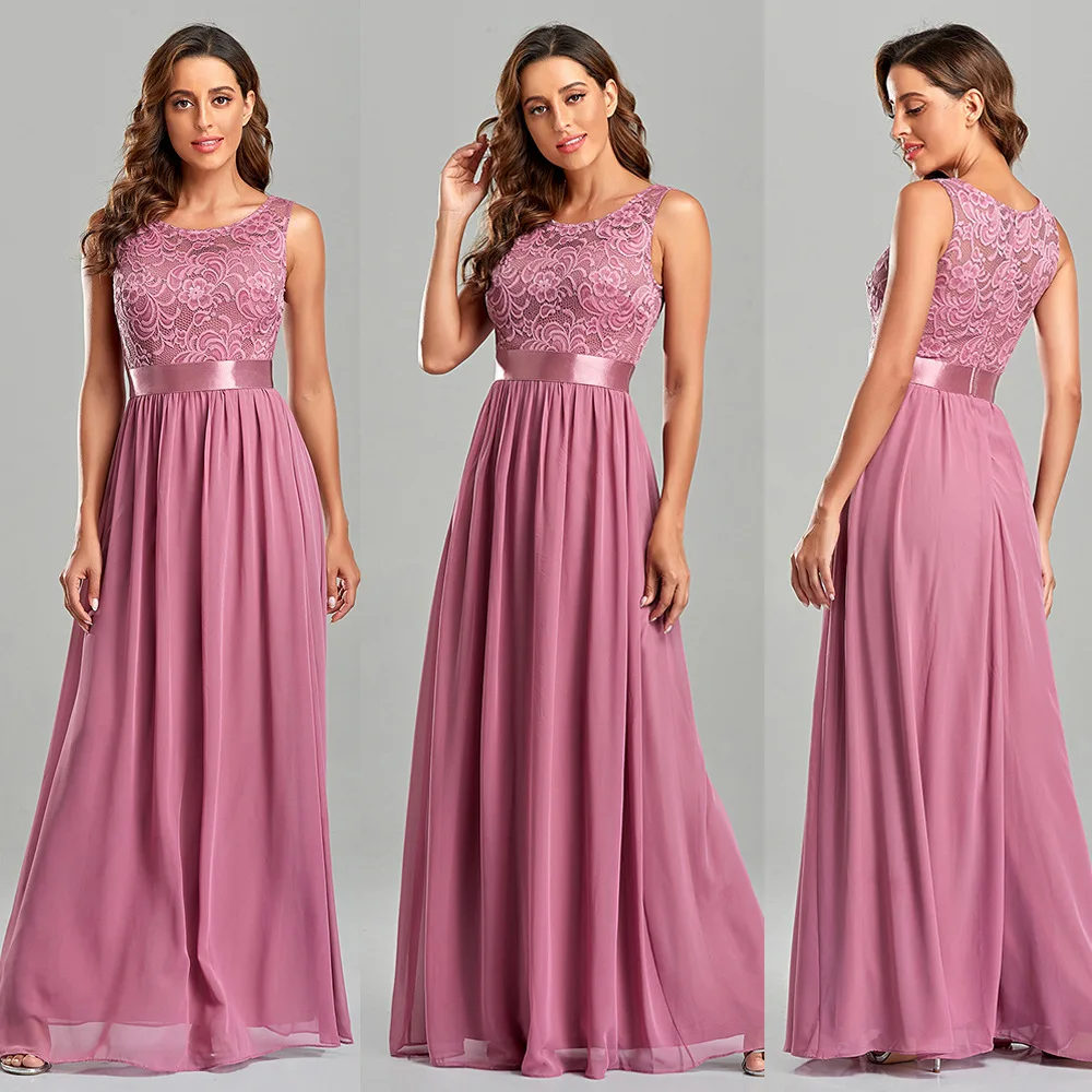 2022 New Women Evening Dresses O-Neck Lace Chiffon Gown Robe Vestidos De fiesta for Wedding Party Bridesmaid prom dresses long
2022 New Women Evening Dresses O-Neck Lace Chiffon Gown Robe Vestidos De fiesta for Wedding Party Bridesmaid prom dresses long