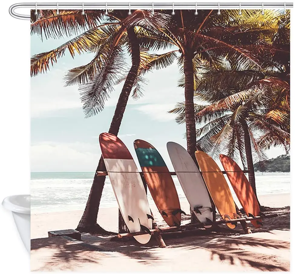 Travel Shower Curtains Surfboard Palm Tree Beach for Bathroom Decor Polyester Fabric Bath Curtain and Hooks Waterproof
Travel Shower Curtains Surfboard Palm Tree Beach for Bathroom Decor Polyester Fabric Bath Curtain and Hooks Waterproof