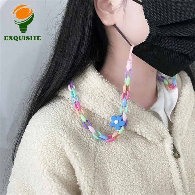 70 см модная акриловая цепочка для маски для женщин противоскользящая цепочка для очков держатель для маски на шею ремешок для маски шнурок