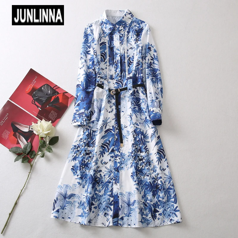 JUNLINNA Vintage Dress Spring Summer Women Turn-down Collar Single Breasted Flower Printed Midi Vestidos Best Sliming
JUNLINNA Vintage Dress Spring Summer Women Turn-down Collar Single Breasted Flower Printed Midi Vestidos Best Sliming