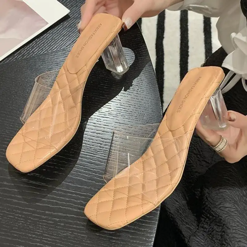 Summer Ladies' Slippers PVC Transparent High Heels Clear Crystal Slides Mules Female Sandals Women Ytmtloy Indoor Sapatos Mulher
Summer Ladies' Slippers PVC Transparent High Heels Clear Crystal Slides Mules Female Sandals Women Ytmtloy Indoor Sapatos Mulher