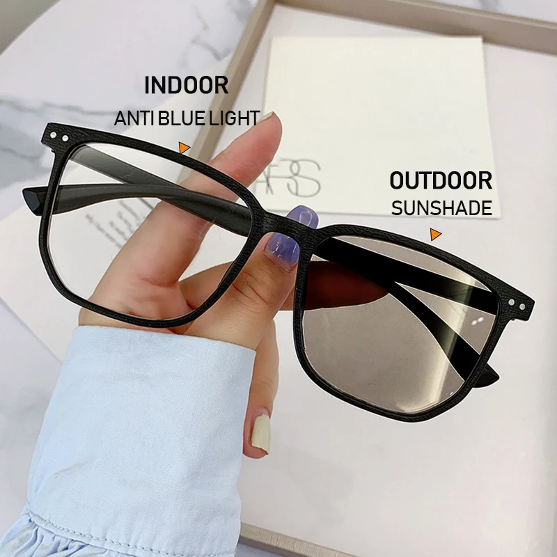 Photochromic Myopia Glasses Square Frame Anti Blue Lights Nearsighted Women Men Retro Vintage Color Change Sunglasses
Photochromic Myopia Glasses Square Frame Anti Blue Lights Nearsighted Women Men Retro Vintage Color Change Sunglasses