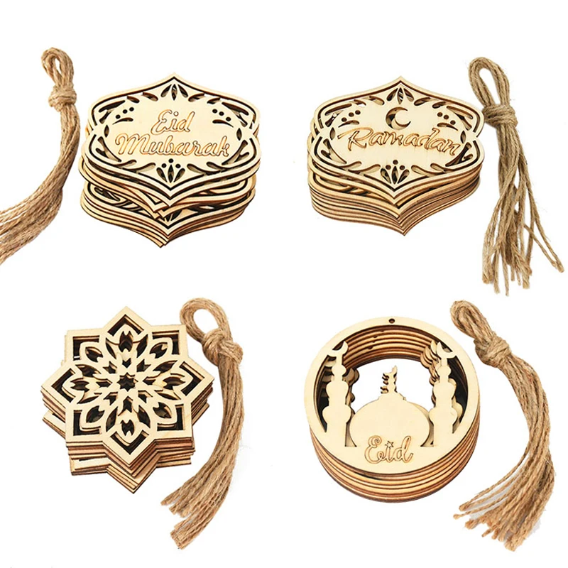 10pcs Wooden Eid Mubarak Pendants Ramadan Ornament DIY Islamic Muslim Festival Party Decoration for Home Moon Eid Al-Fitr Decor
10pcs Wooden Eid Mubarak Pendants Ramadan Ornament DIY Islamic Muslim Festival Party Decoration for Home Moon Eid Al-Fitr Decor