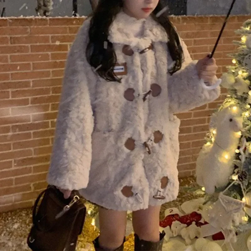 Women with Pocket Long Sleeves Coat Rabbit Velvet Faux Fur Jacket Lamb Wool Warm Coat Ladies Korean High Street Short Outwear
Women with Pocket Long Sleeves Coat Rabbit Velvet Faux Fur Jacket Lamb Wool Warm Coat Ladies Korean High Street Short Outwear