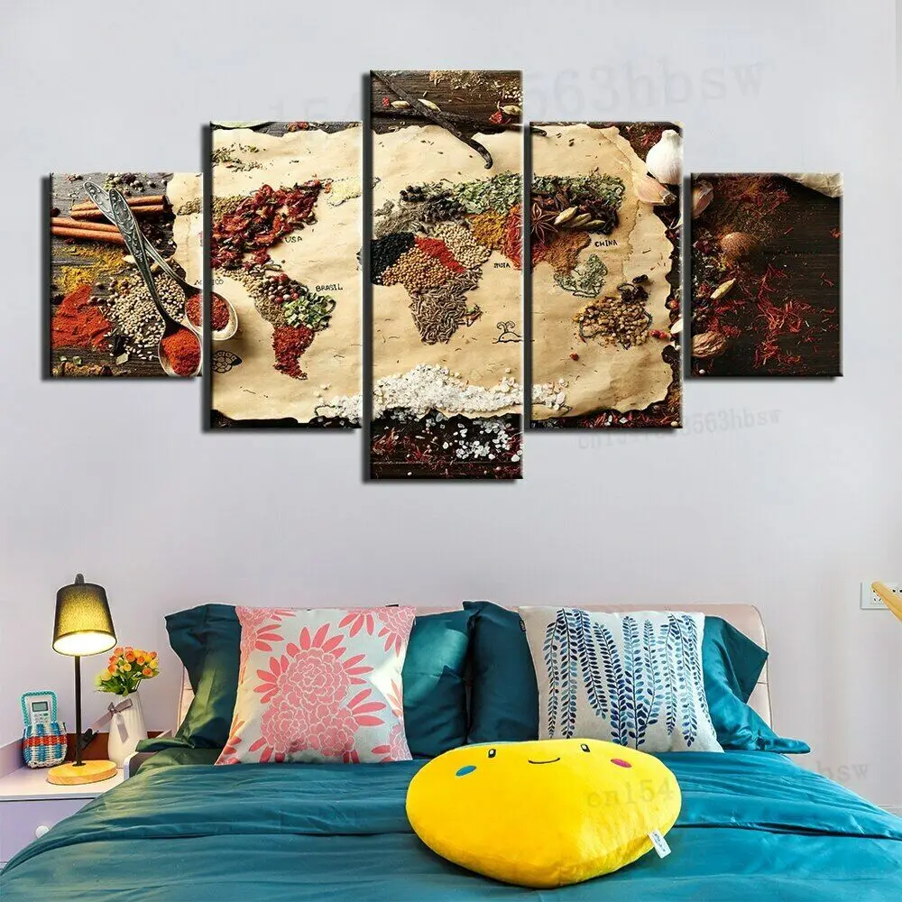 5 Panel Map Food Condiments Spices Canvas Picture Wall Art HD Print Decor Poster Home Decor No Framed
5 Panel Map Food Condiments Spices Canvas Picture Wall Art HD Print Decor Poster Home Decor No Framed
