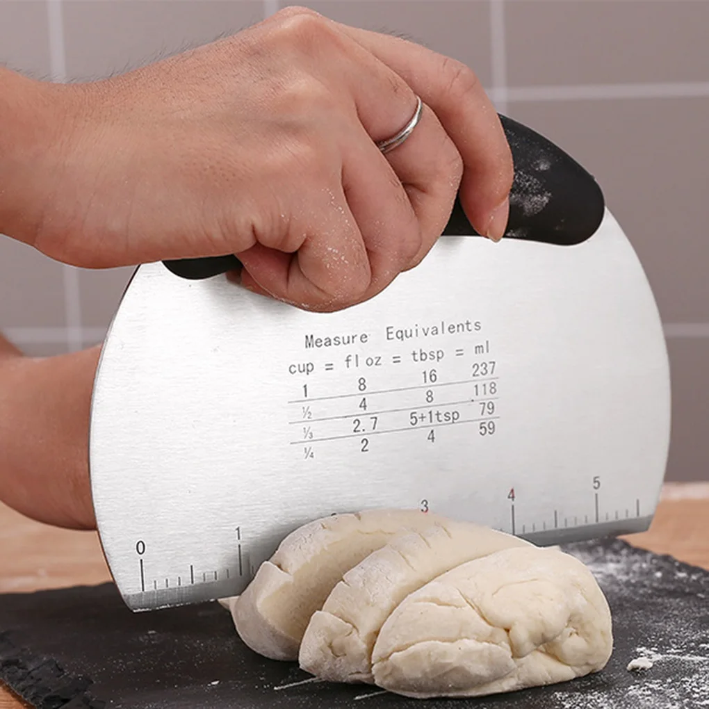 Stainless Steel Dough Scraper with Scale Kitchen Non-slip Rubber Grip Chopper Pizza Tool,Black
Stainless Steel Dough Scraper with Scale Kitchen Non-slip Rubber Grip Chopper Pizza Tool,Black