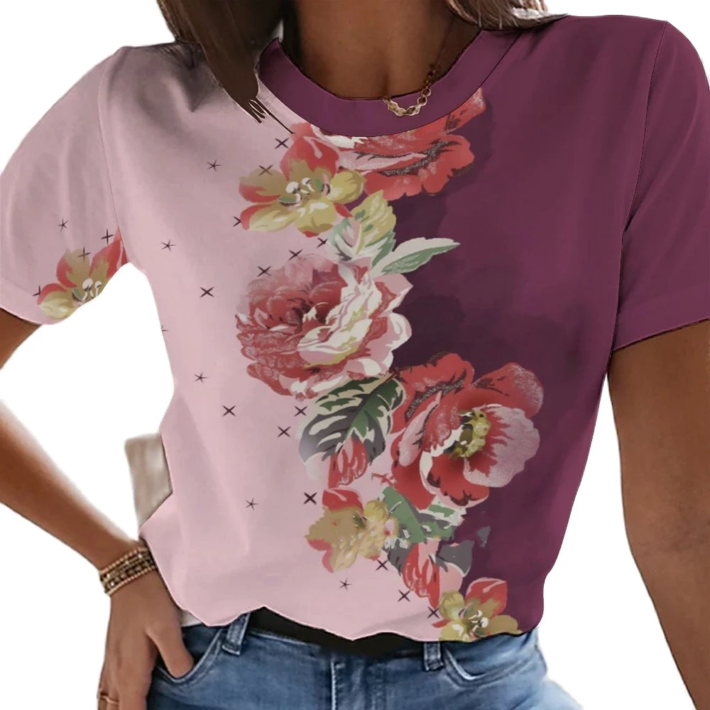 2022 summer women's top short sleeve flower print T-shirt fashion casual women's clothing daily o-neck 6xl loose women's T-shirt
2022 summer women's top short sleeve flower print T-shirt fashion casual women's clothing daily o-neck 6xl loose women's T-shirt