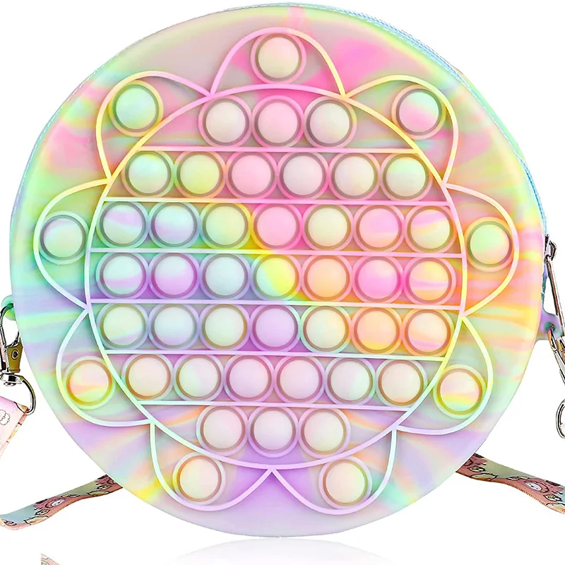 Поппер с цветочным принтом, пузырчатая сумка через плечо, сумочка-антистресс, сумки через плечо для девочек, женские круглые сумочки, силико...
Поппер с цветочным принтом, пузырчатая сумка через плечо, сумочка-антистресс, сумки через плечо для девочек, женские круглые сумочки, силико...