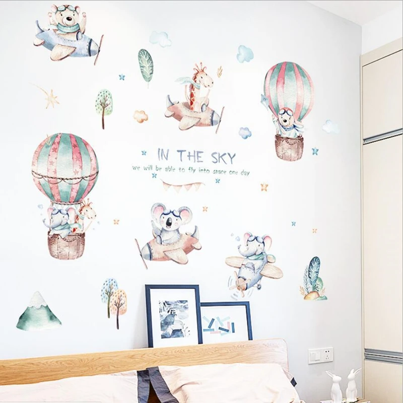 Cartoon Hot Air Balloon Giraffe Koala Elephant Bear Wall Stickers Living Room Bedroom Kids Room Decoration Painting Home Poster
Cartoon Hot Air Balloon Giraffe Koala Elephant Bear Wall Stickers Living Room Bedroom Kids Room Decoration Painting Home Poster