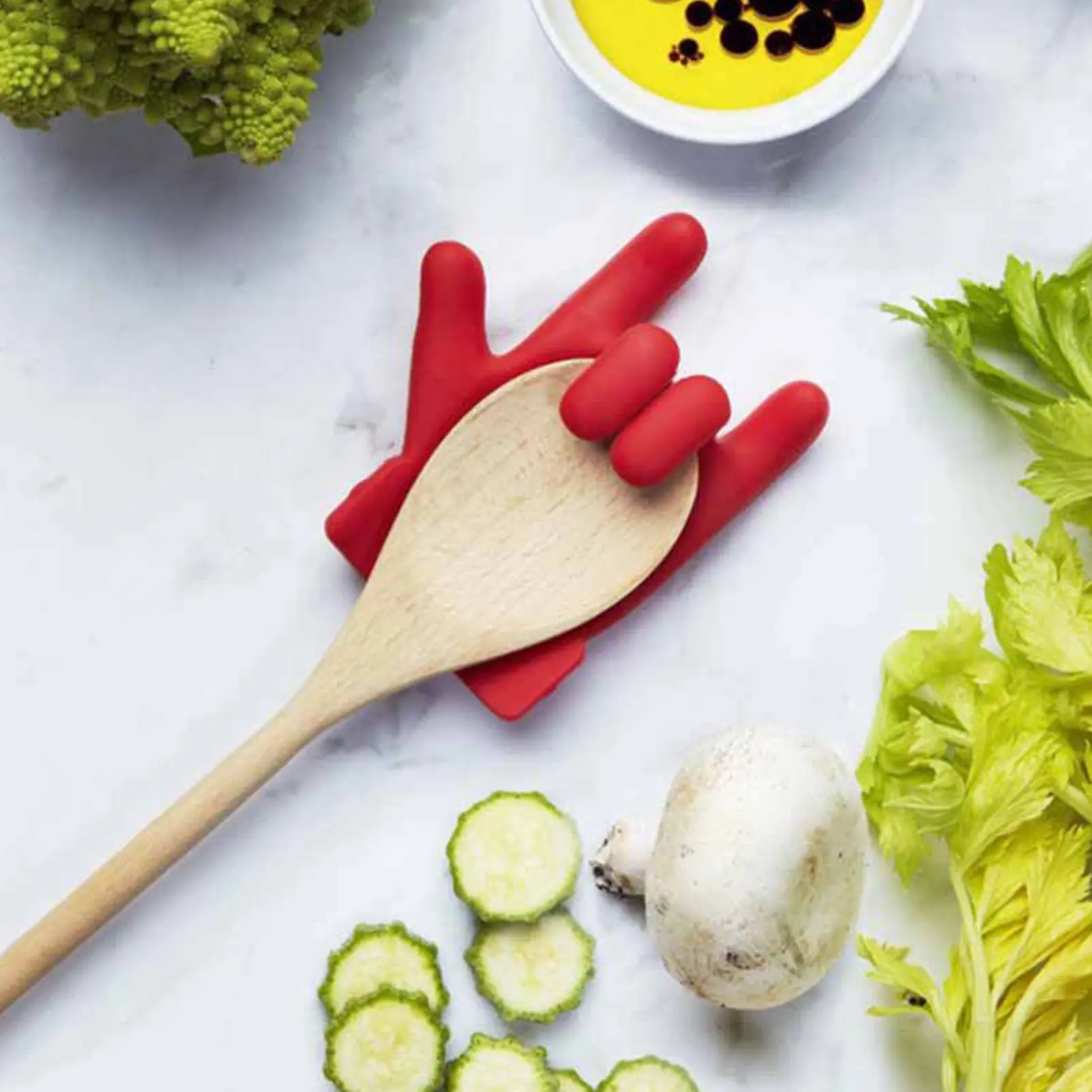 2 in 1 Spoon Rest Silicone Pot Clip Spoon Holder Finger Shape Pan Cover Rack Spatula Storage Rack Creative Kitchen Accessories
2 in 1 Spoon Rest Silicone Pot Clip Spoon Holder Finger Shape Pan Cover Rack Spatula Storage Rack Creative Kitchen Accessories