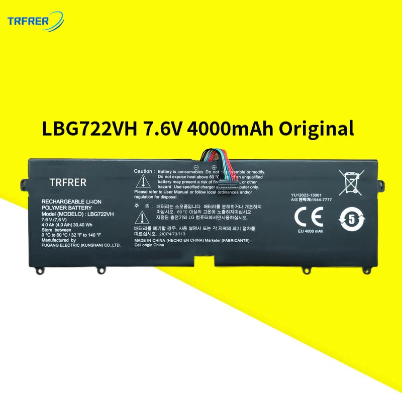 TRFRER New Original LBG722VH Battery For Gram 13Z940 13Z970 14Z950 15Z960 15Z975 Series LBP7221E 7.6V 30.4Wh
TRFRER New Original LBG722VH Battery For Gram 13Z940 13Z970 14Z950 15Z960 15Z975 Series LBP7221E 7.6V 30.4Wh