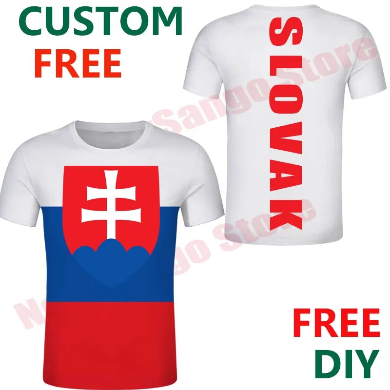 

Футболка мужская с флагом Словацкой Республики, самодельная рубашка с надписью «сделай сам», с именем страны, с номером и логотипом, уличная одежда, Детская футболка