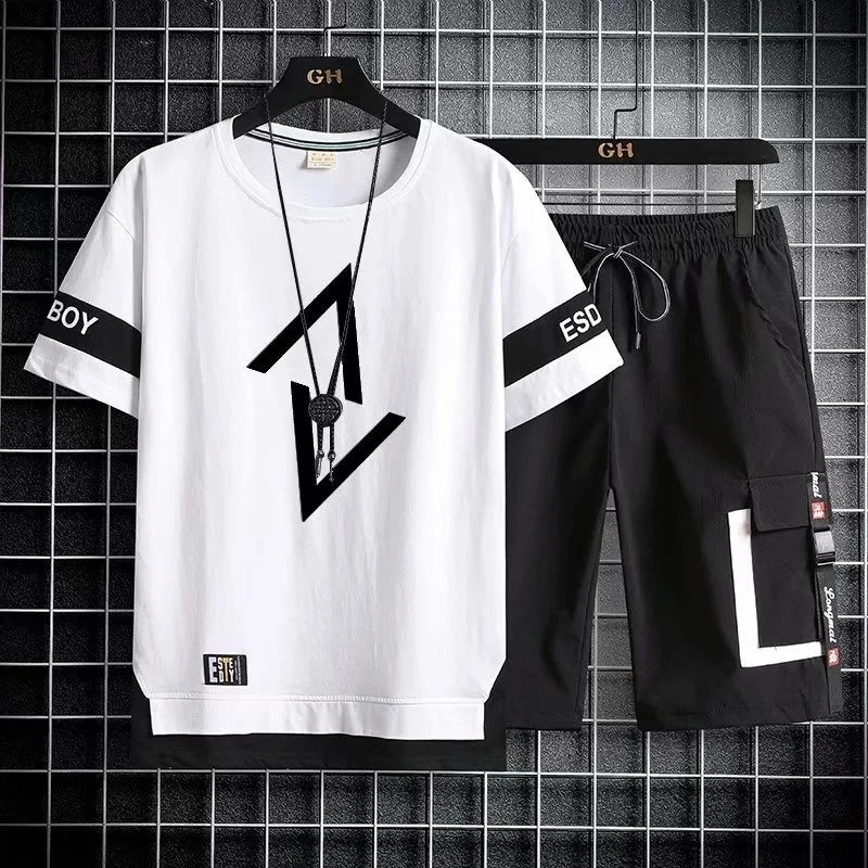 Men's Sports Pants Set, Short Sleeved T-shirt + Sports Shorts, Japanese Fashion, Casual Wear, Jogging, Summer
Men's Sports Pants Set, Short Sleeved T-shirt + Sports Shorts, Japanese Fashion, Casual Wear, Jogging, Summer