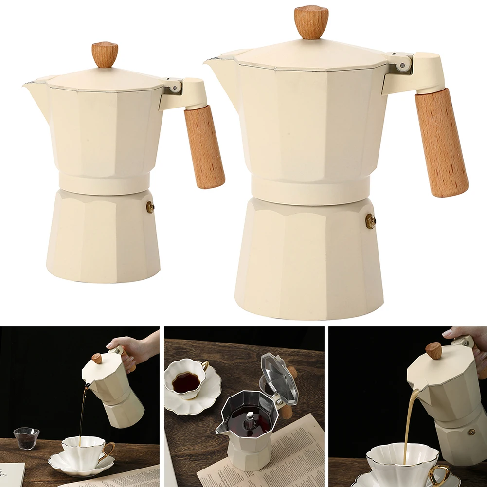 Moka Pot Stovetop Espresso Maker 3/6 Cups Coffee Maker With Solid Wood Handle Aluminum+wood Maker Kitchen Coffeeware
Moka Pot Stovetop Espresso Maker 3/6 Cups Coffee Maker With Solid Wood Handle Aluminum+wood Maker Kitchen Coffeeware