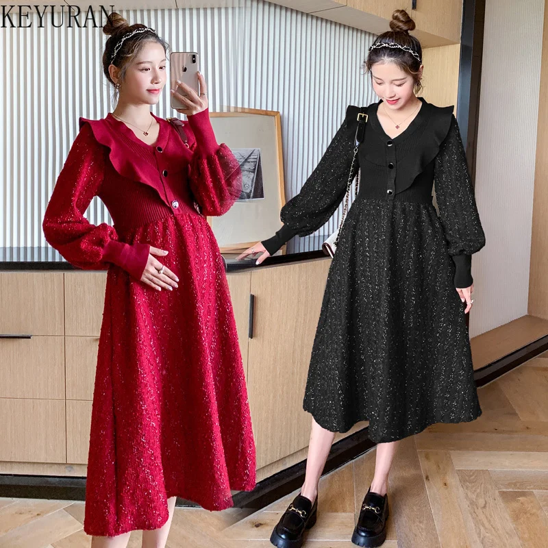 2022 Spring Maxi Ruffle Maternity Dresses Pregnant Dress Knitted Stitching Elegant Pregnancy Clothes Dress for Nursing Mothers
2022 Spring Maxi Ruffle Maternity Dresses Pregnant Dress Knitted Stitching Elegant Pregnancy Clothes Dress for Nursing Mothers